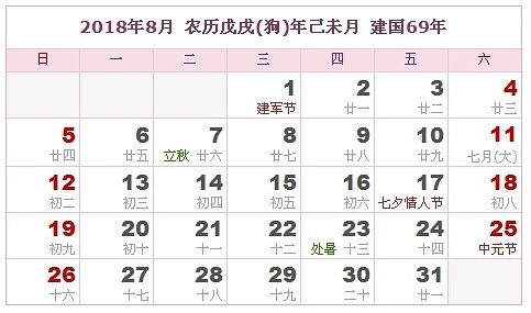 2018年正二月黄历中6月份的黄历，有哪些吉日宜忌？