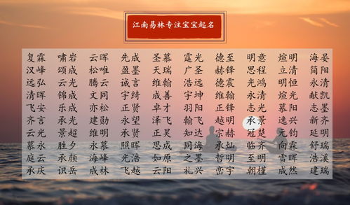 男孩名字中的“熹”