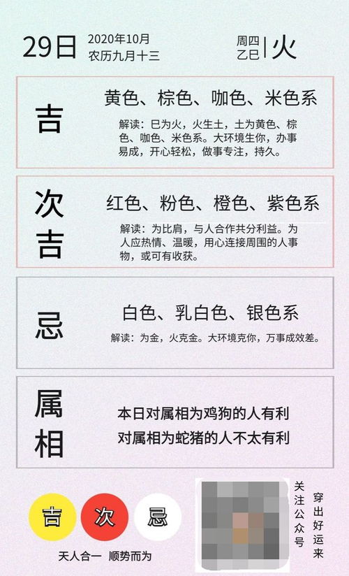 10月21日和11月29日五行穿衣分别是什么？