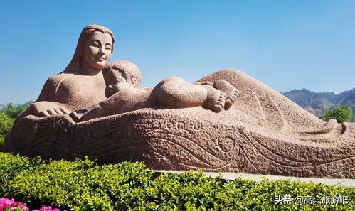 黄河母亲雕像， 看看那个大胖娃娃