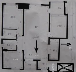 b) 室内布局（床位方向随意摇摆）