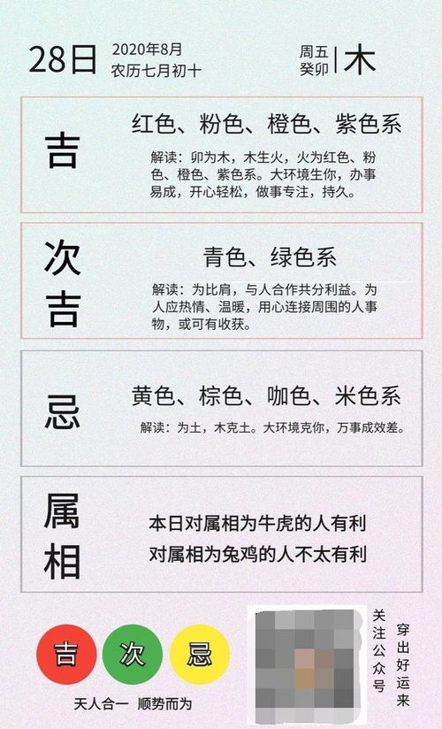 8月28日五行穿衣每日指南如何搭配？