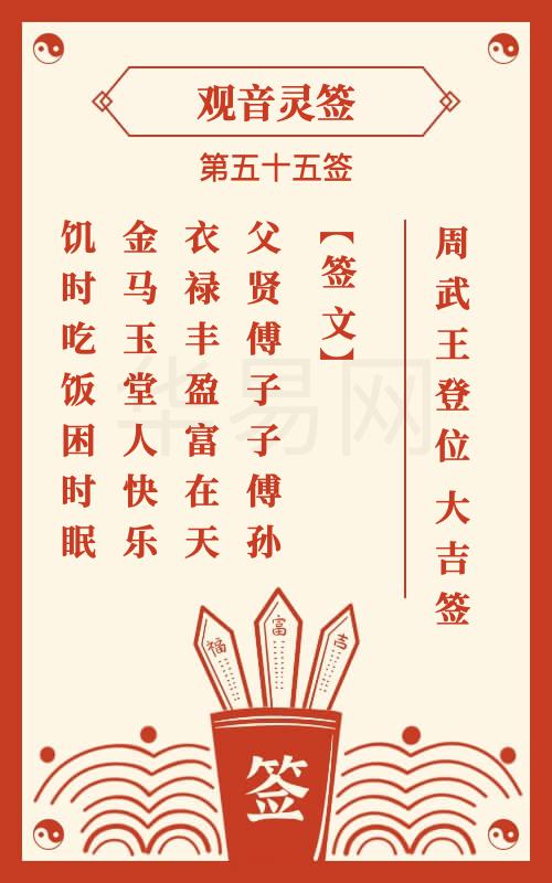 观音灵签第55签精髓是什么？能否详细解释其寓意？