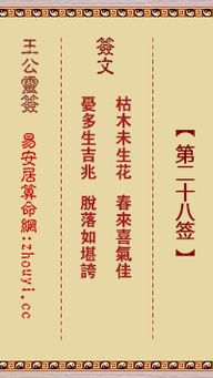 玄帝灵签第二十八签的解签内容改写为：玄帝灵签第二十八签，请问此签预示着什么吉凶？