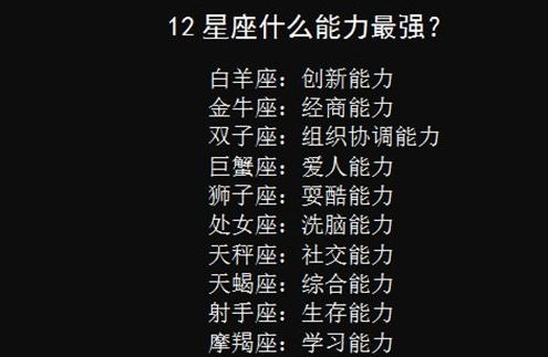 哪个星座在十二星座中逆袭能力最强？
